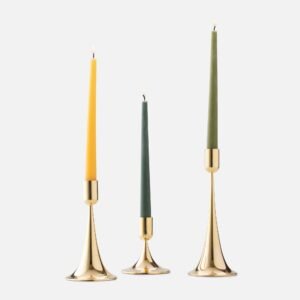 Brass Trumpet Candle Holder