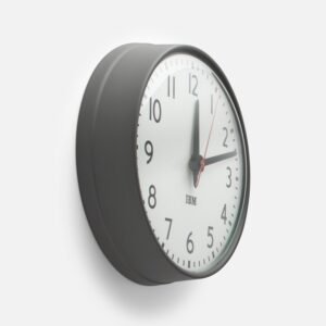 Open 1960s IBM Standard Issue Clock::Textured Gray::Hover in zoom modal