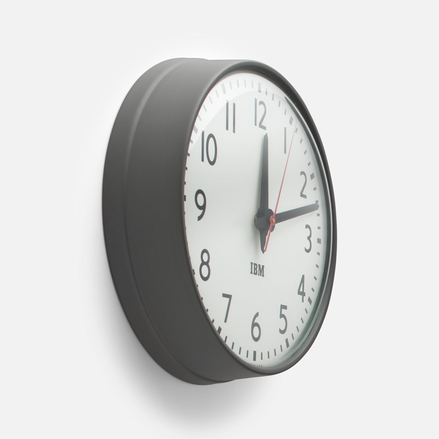 Open 1960s IBM Standard Issue Clock::Textured Gray::Hover in zoom modal
