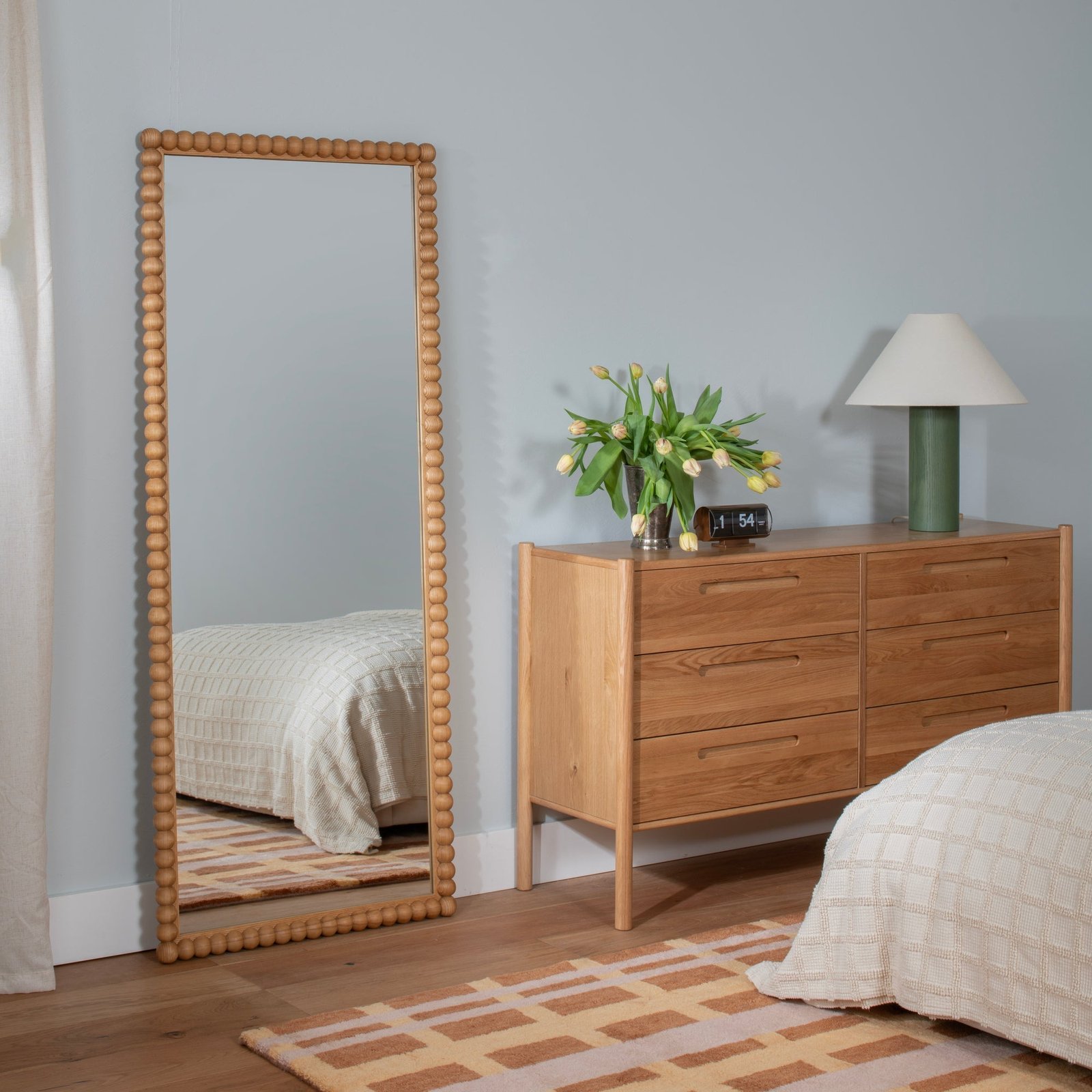 Open Bobbin Ash Mirror - Floor::ash wood::hover in zoom modal